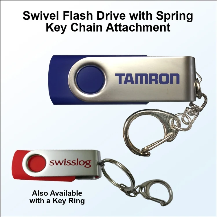Swivel with Spring Key Flash Drive / USB - 2 GB Memory 1