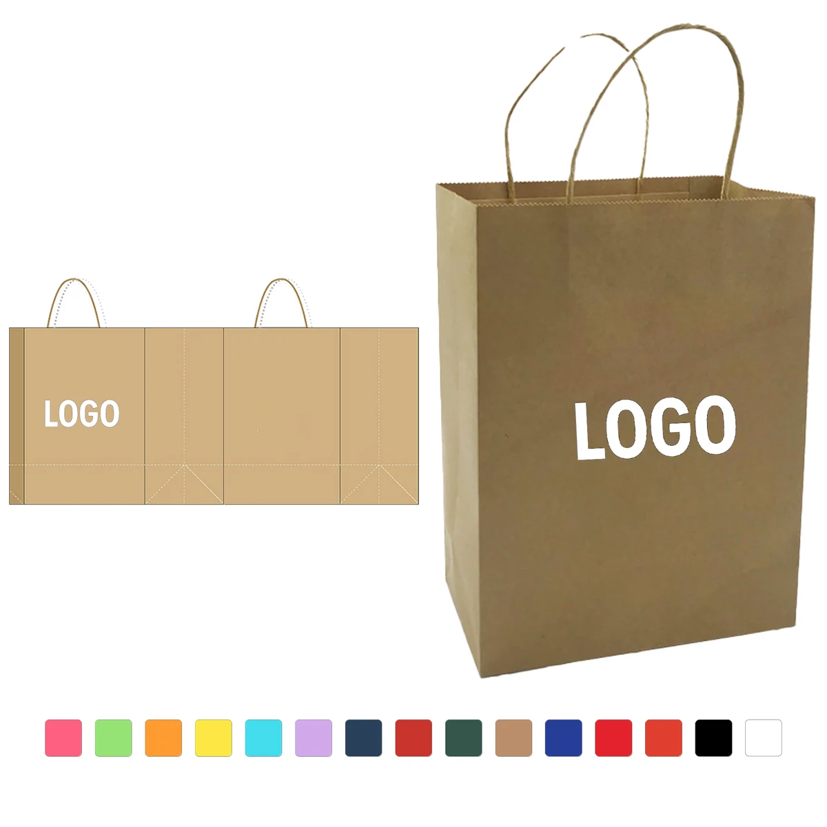 Custom Kraft Paper Shopping Bag with Logo 1