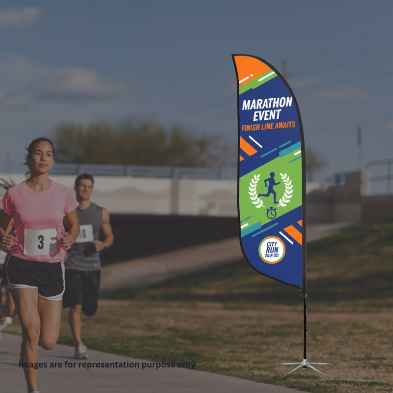 Feather Flag with Cross Base