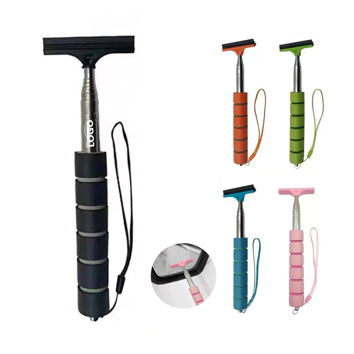 Sponge handle car rearview mirror telescopic wiper 1