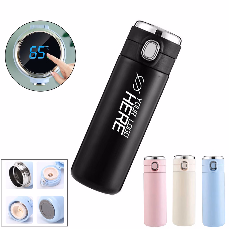 14 OZ Stainless Steel Insulated Water Bottle With Temperature Display
