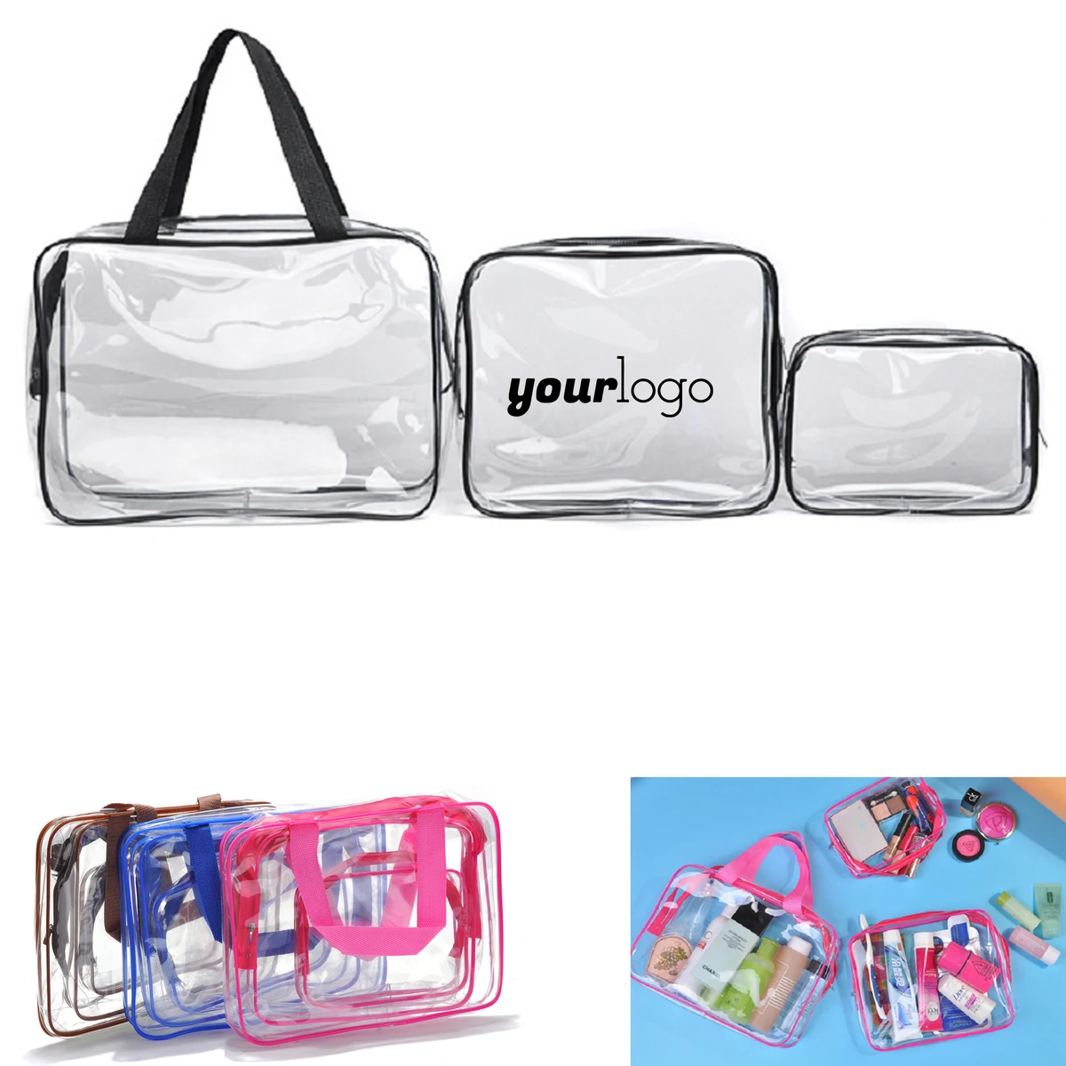 Large Capacity Clear PVC Cosmetic Organizer 1