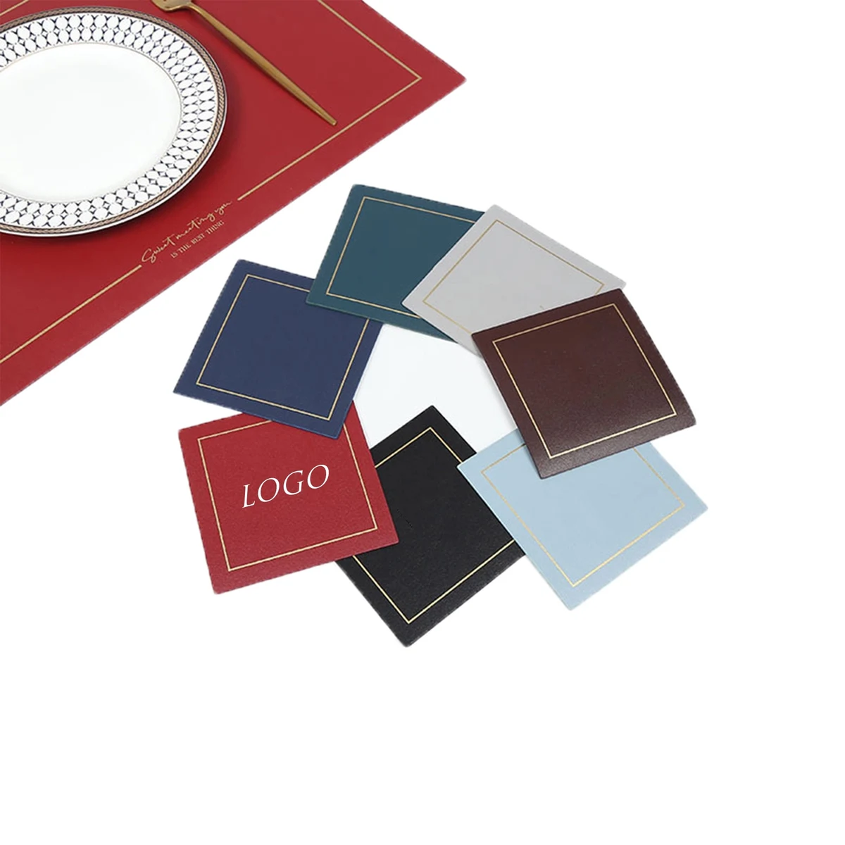 Soft Square Leather Coaster MOQ 50PCS 1