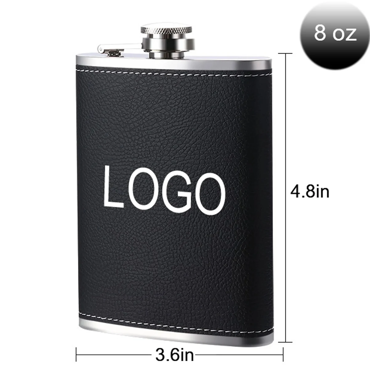 Leather 8 Oz Stainless Steel Flask 1