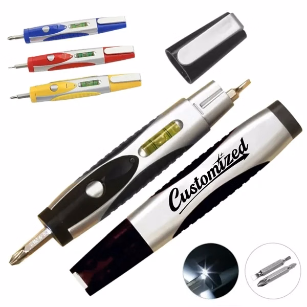 Custom Aluminum LED Multi Tool Pen with Screwdriver Bits — Tech & Tradesman Giveaway
