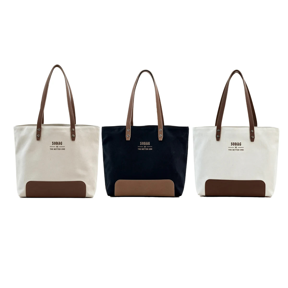 Soft Wide Handle Canvas Tote Bag, custom tote bag with logo imprint 1