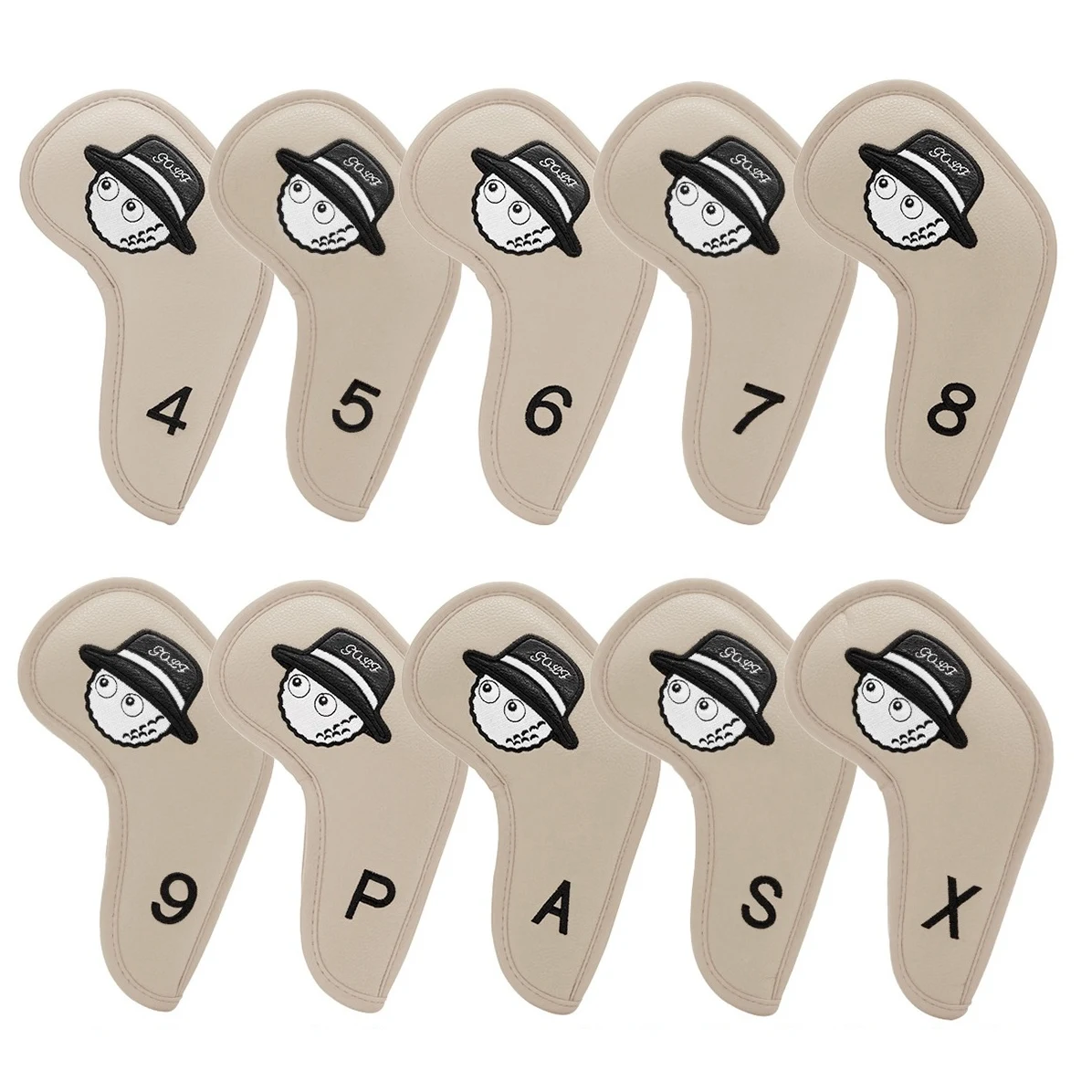 Leather Golf Head Covers Set for Iron 1