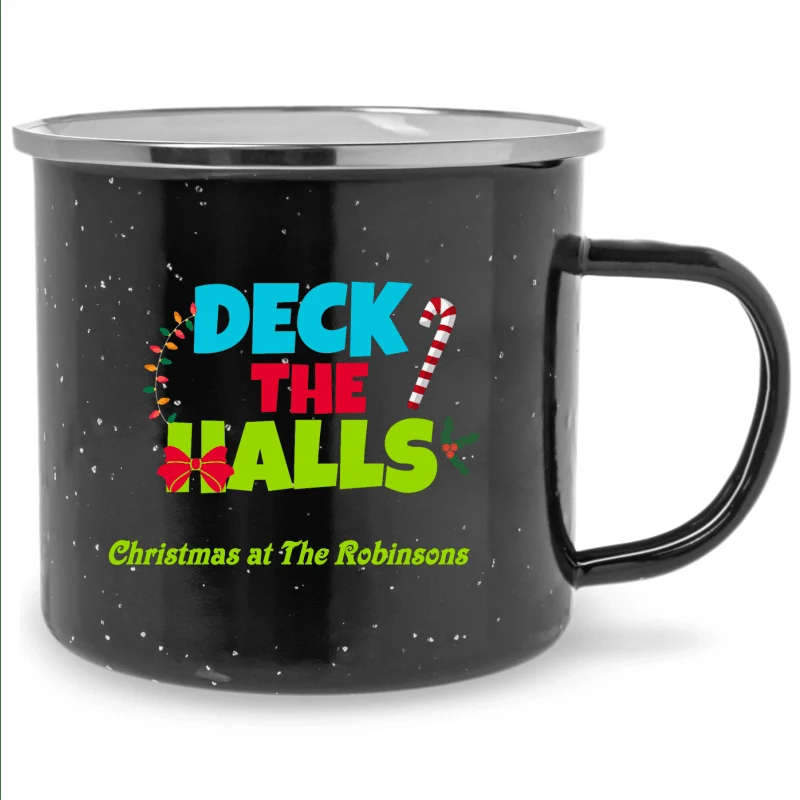 Personalized Deck The Halls Christmas Campfire Mugs 1