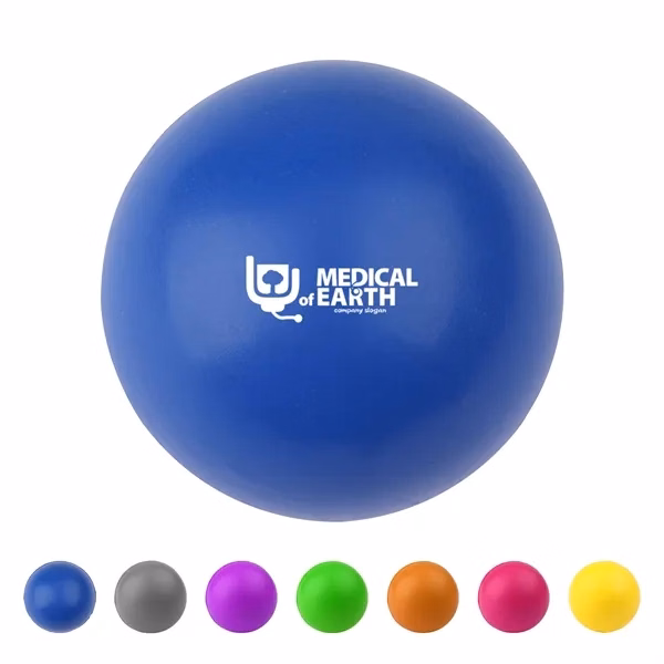 Custom 2.5 inch Smooth PU Stress Ball — Portable Anxiety Relief Giveaway