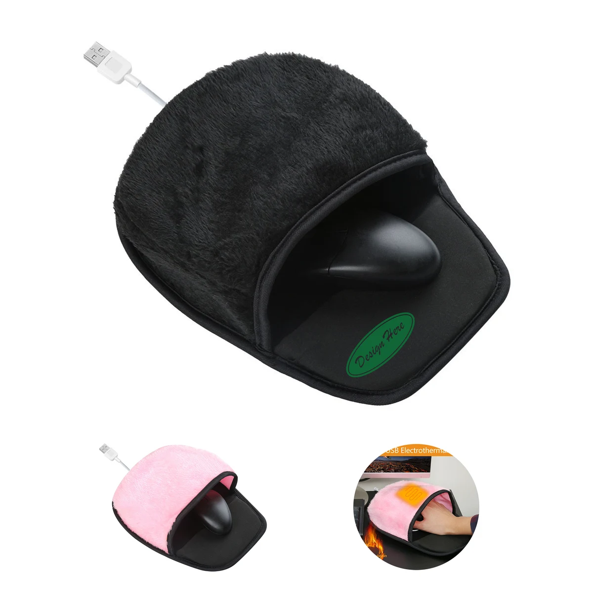 USB Heated Plush Mouse Pad - Stay Warm While You Work 1