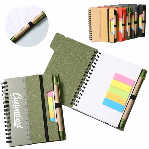 Custom Notebook Pen and Sticky Notes Combo Set — Professional Desk Organization Kit