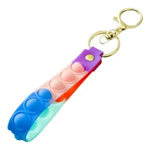 Interactive Silicone Key Ring Keychain With Push Pop 1