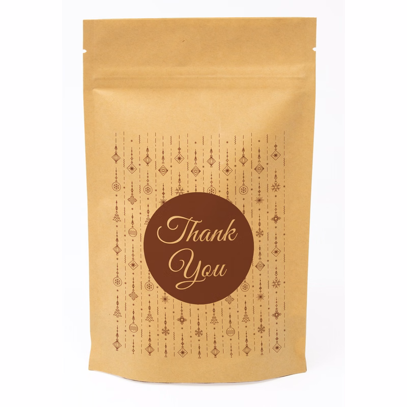 Holiday Red Predesigned Kraft Barrier Pouch (5"W x 8"H x 2.5"D)