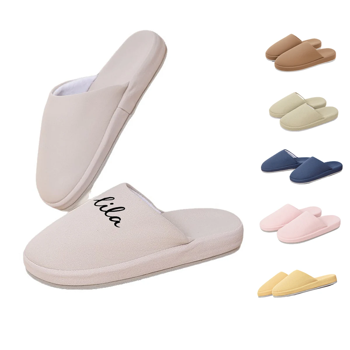 Unisex Non Slip Breathable Linen Indoor Slippers 1