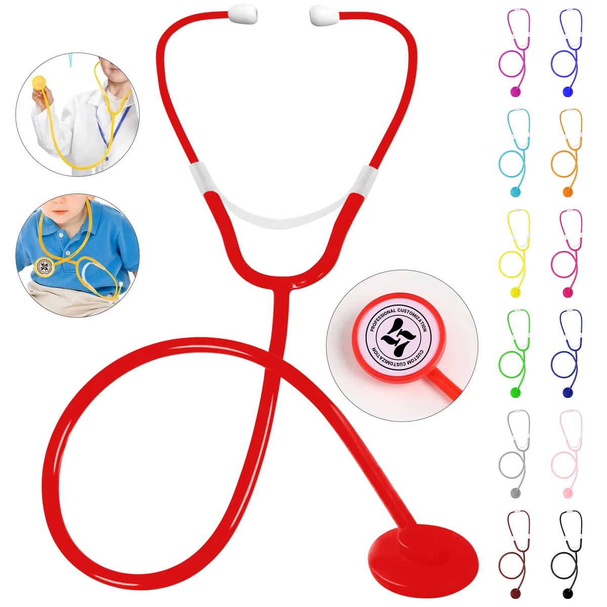 Kid's DIY Simulated Plastic Disposable Stethoscope Toy 1