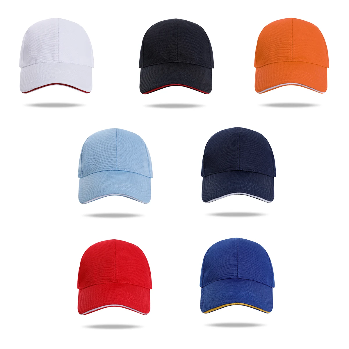Stock Solid Color Quick Dry Poly 6 Panel Cap w/Single Buckle Back Fastener 1