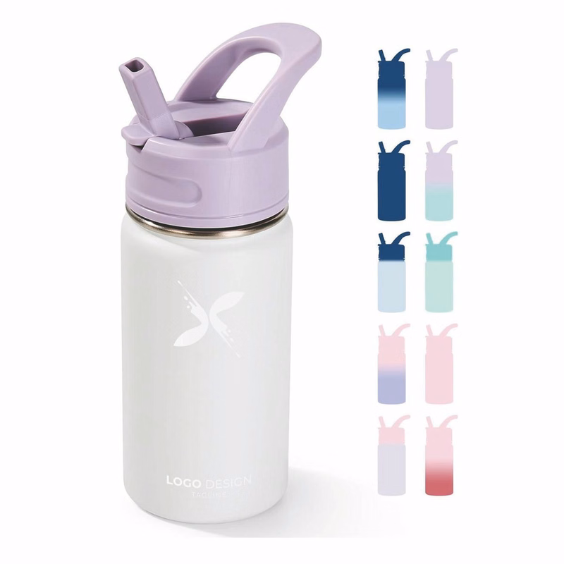 12oz Kids Water Bottle for School, Toddler Bottles with Straws, Stainless Steel Vacuum Insulated