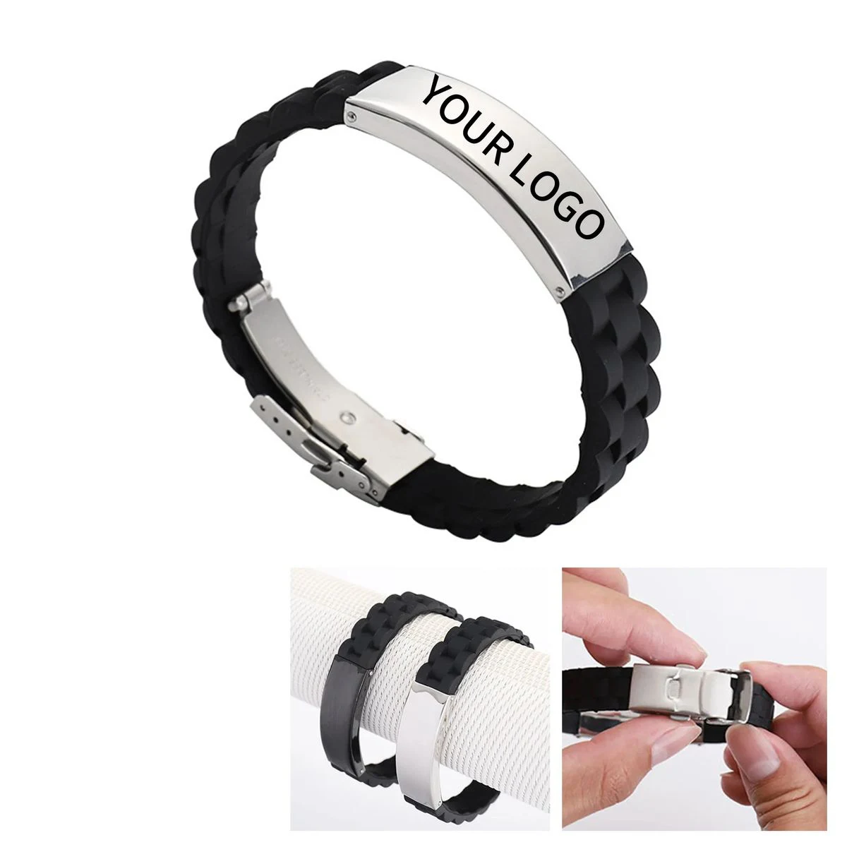 Silicone and Steel Bracelet for Everyday Wear 1