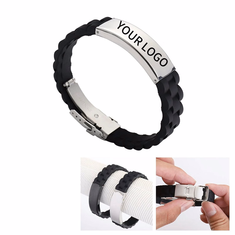 Silicone and Steel Bracelet for Everyday Wear