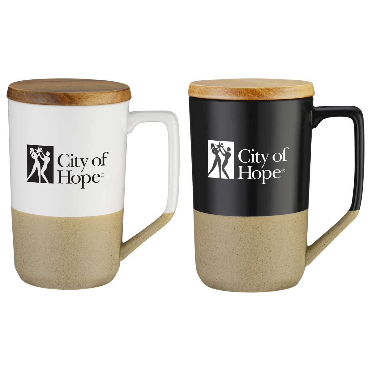 15 oz Ceramic Mug Wood Lid 1