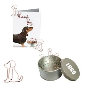 Dog Shaped Paper Clips In Tin Box 1
