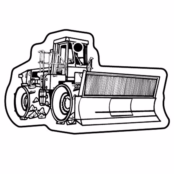 Front View Bulldozer Key Tag (Spot Color)
