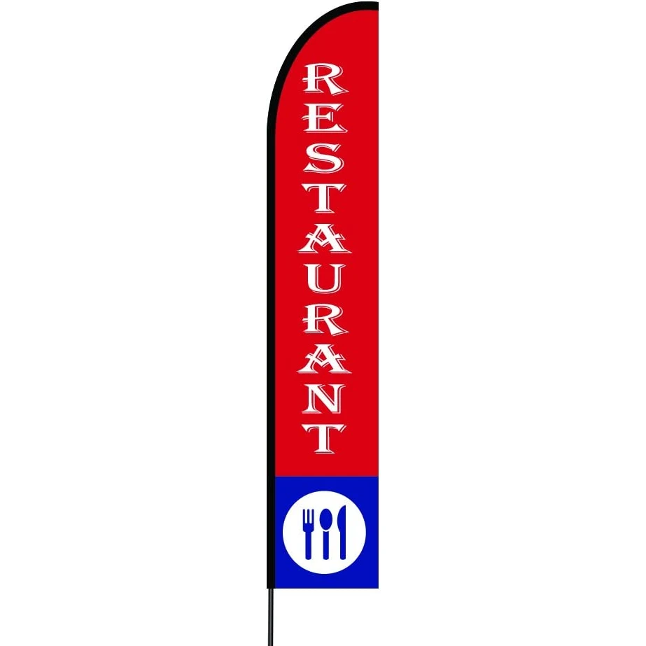 Restaurant Flag Kit 15' Feet Feather Flag Sign Outdoor Banner 1