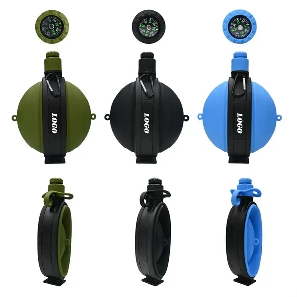 Foldable Sports Water Bottle With Compass for Commutes, Fitness and Travel 1