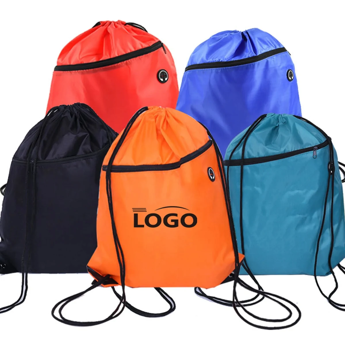 Gym Draw String Backpack With Zipper Pocket 1