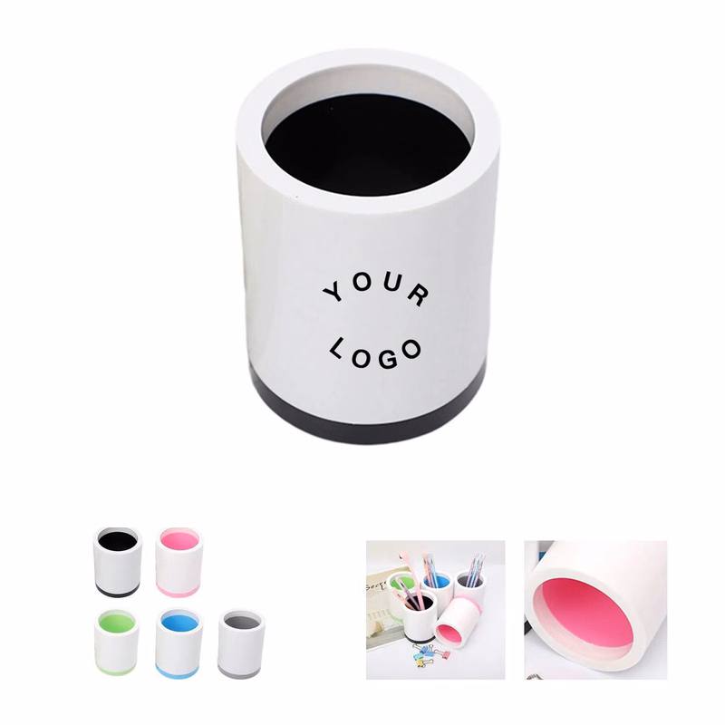 Round Desk Pen Holder with Color Trim