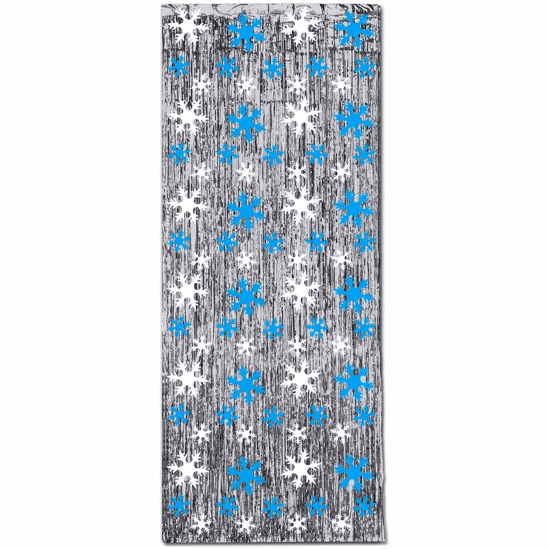 Decorative Curtains - Snowflakes 8' x 3'