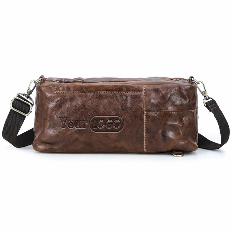 Leather High-capacity Waterproof Cross-body Bag Men