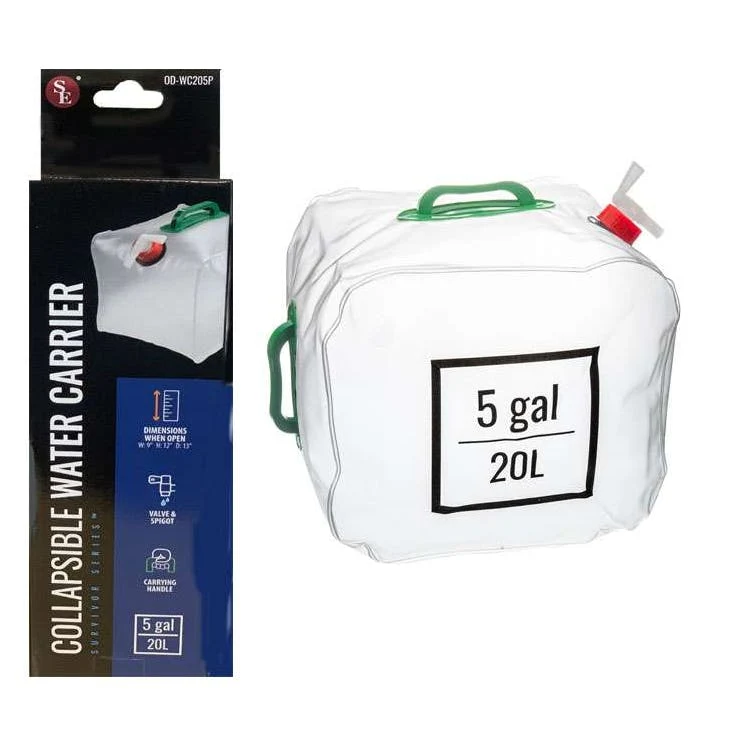 5 Gallon Collapsible Water Carrier with Handle - 9" x 12" x 13" 1