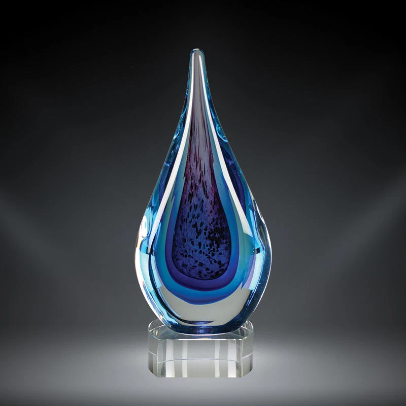 Blue Water Glass Art 1