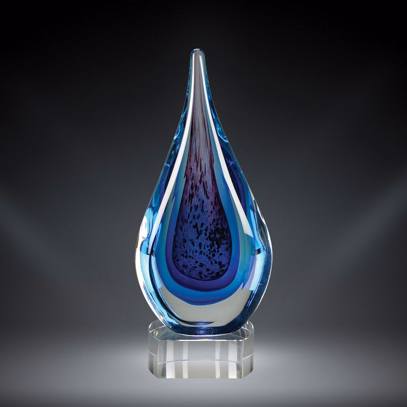 Blue Water Glass Art