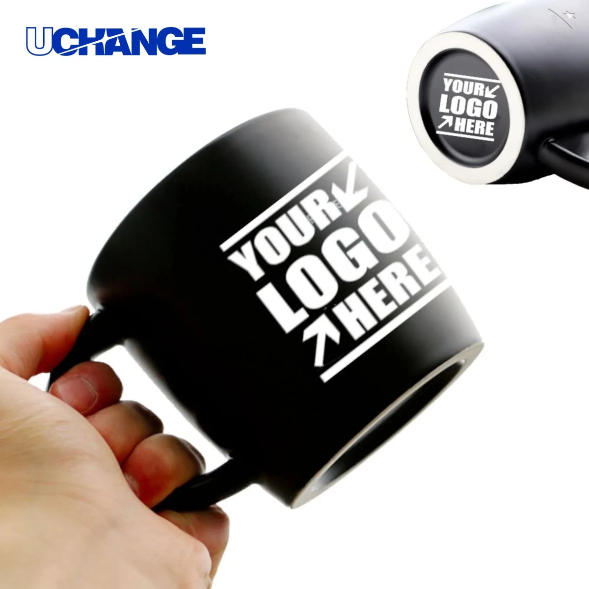Ceramic Matte Black Coffee Mug Container (16 OZ) 1