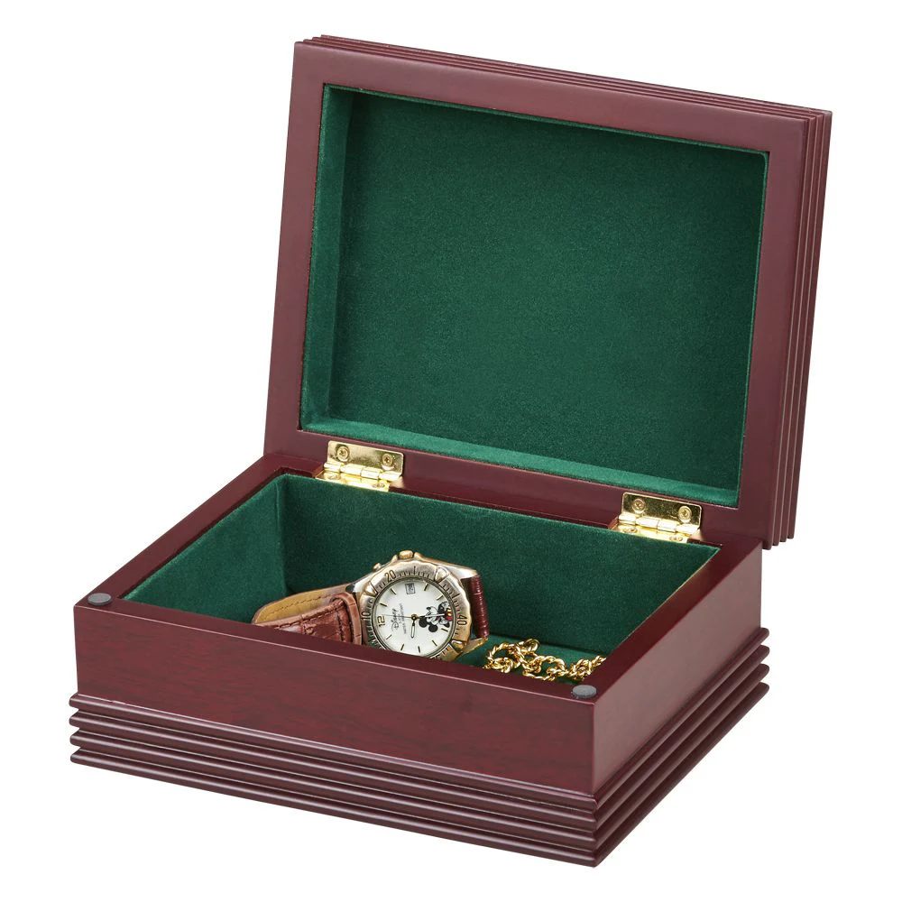 ROSEWOOD FINISHED BOX WITH FOREST GREEN INSIDE 1