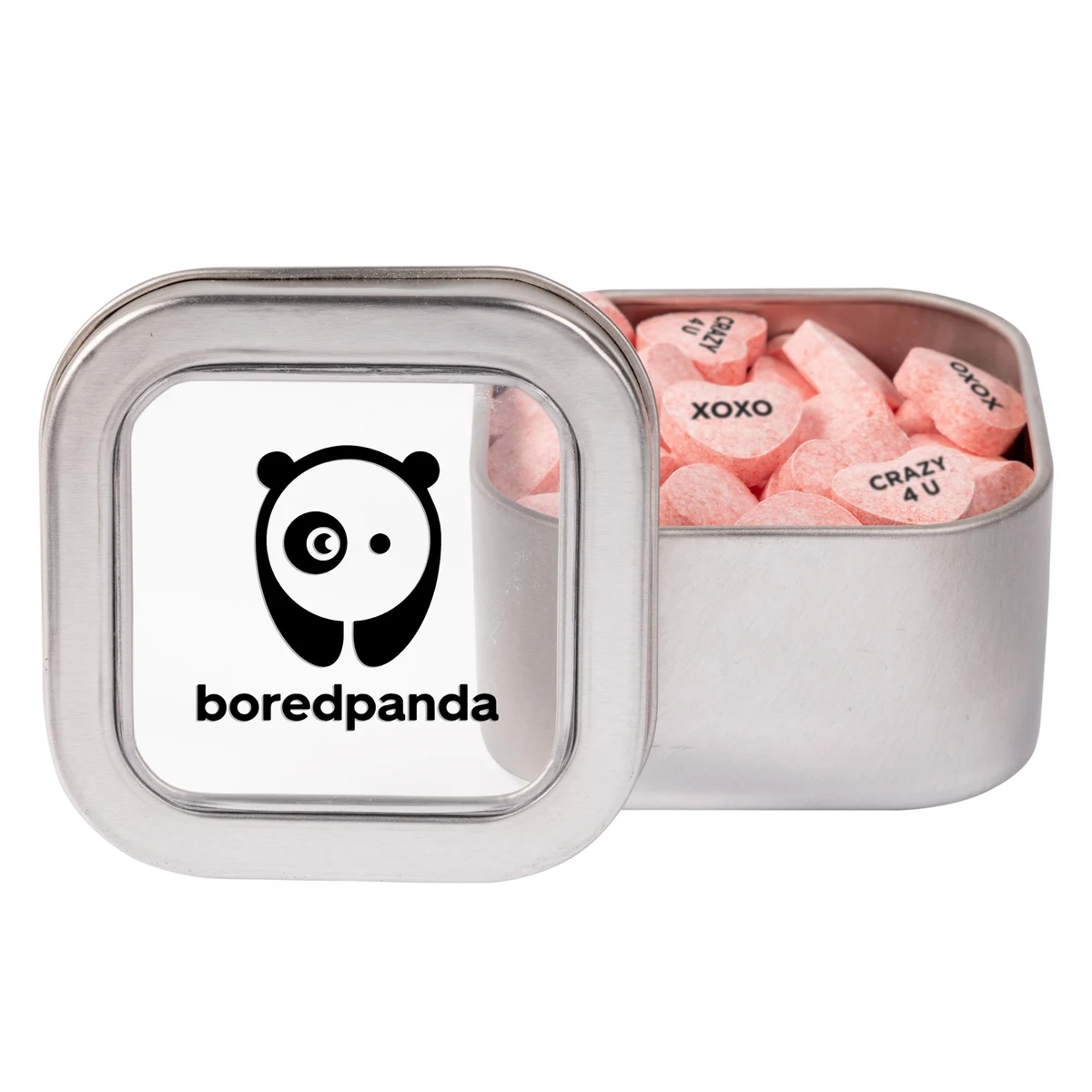 Window Tin with Conversation Hearts 1