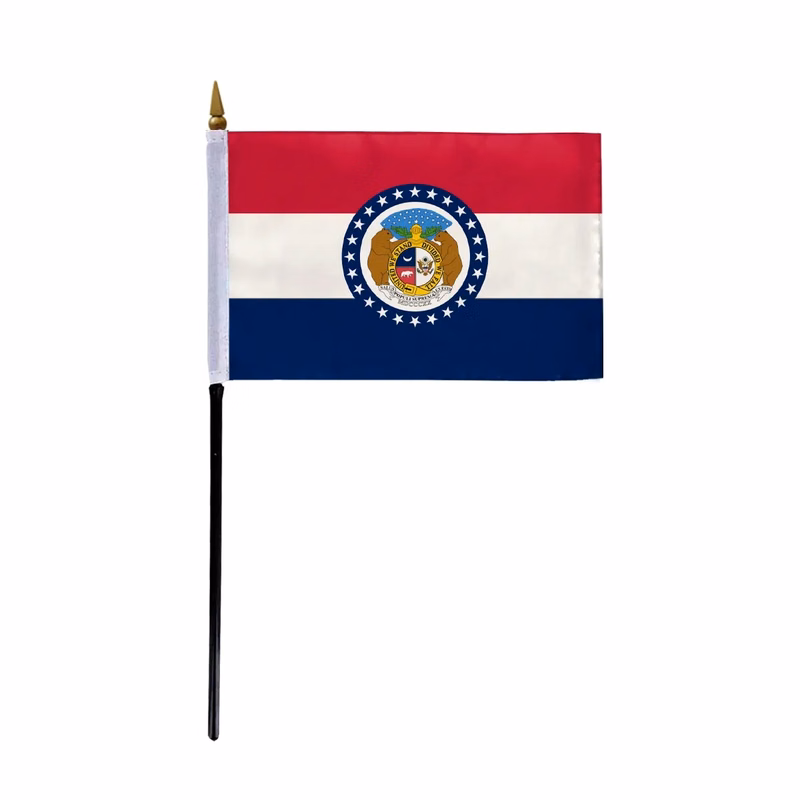 4"x6" & 12"x18'' Missouri ePoly Printed Stick Flags