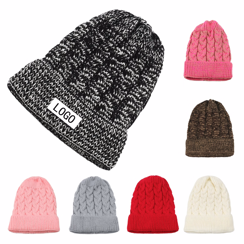 Knit Hat Warm Twist Crimped Hat