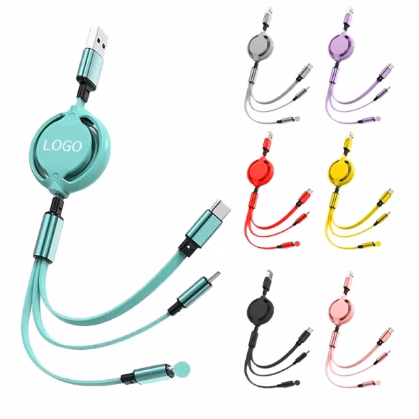 Portable Retractable 3-In-1 Charging Cable