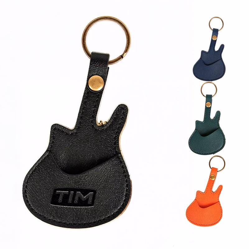 PU Leather Alice Guitar Pick Keyring Case
