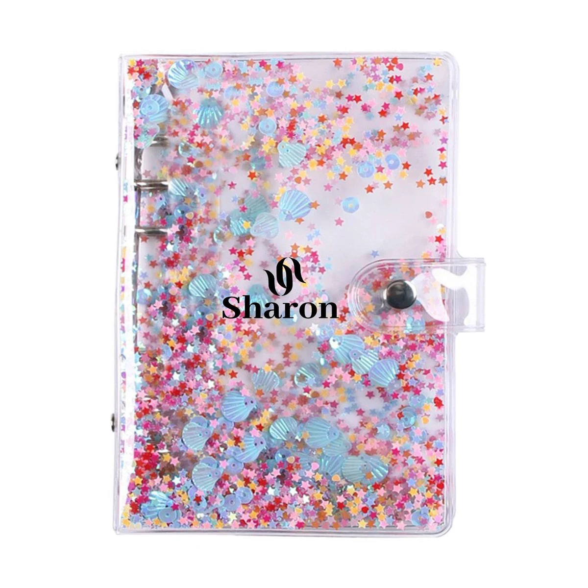 Clear Glitter Binder Notebook Cover 1