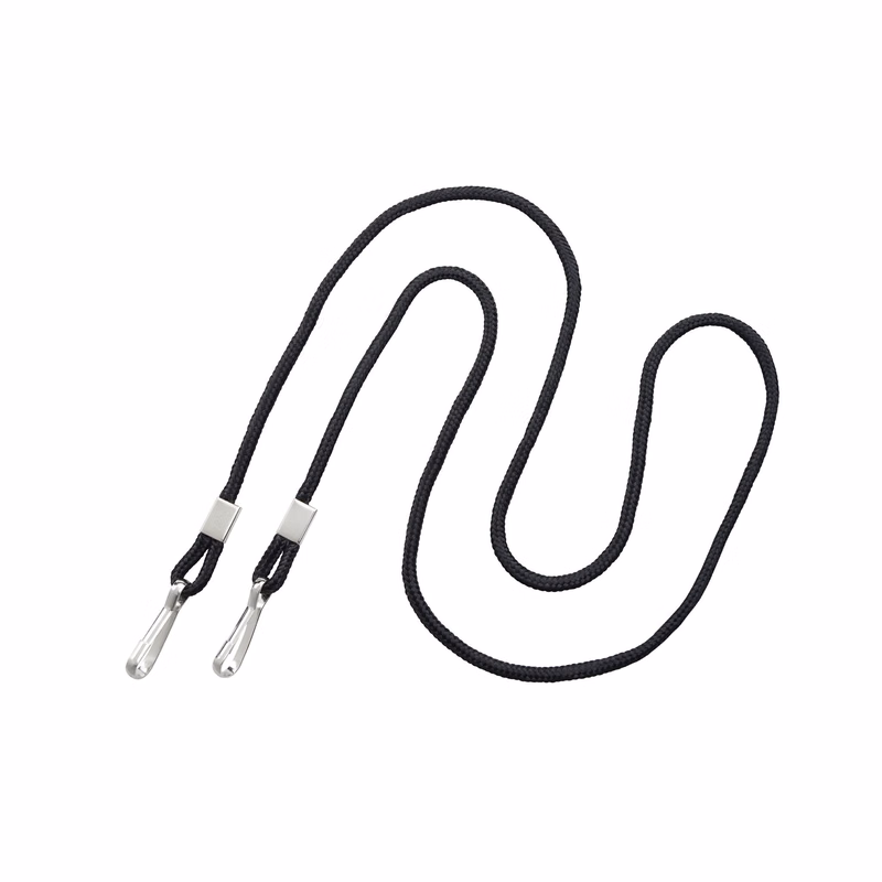 1/8" Blank Double Ended Lanyard w/Swivel Hook (Black)