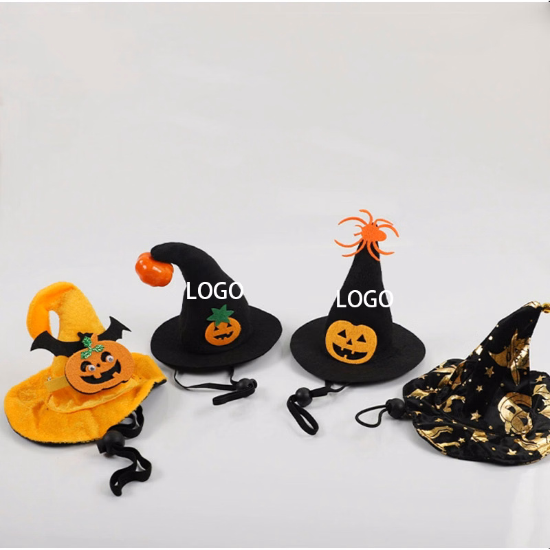 Halloween Pet Costume Bundle - Spooky Pumpkin & Witch Hat Set