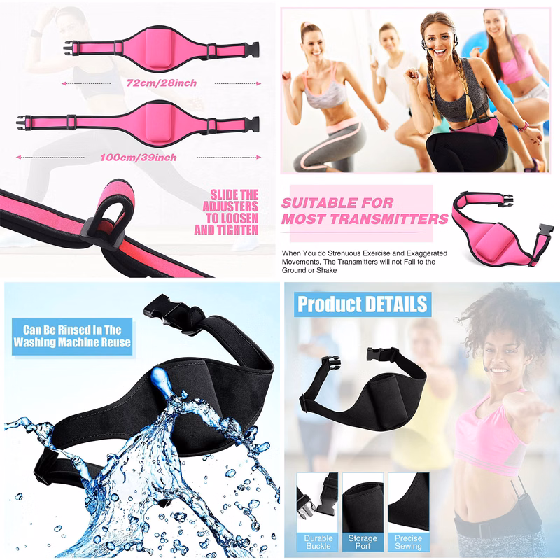 Mic Fitness Belt Adjustable Microphone Belt Pouch