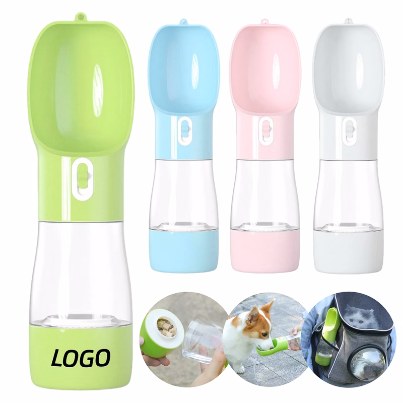 Portable Outdoor Pet Water Bottle With A Feeding Bowl