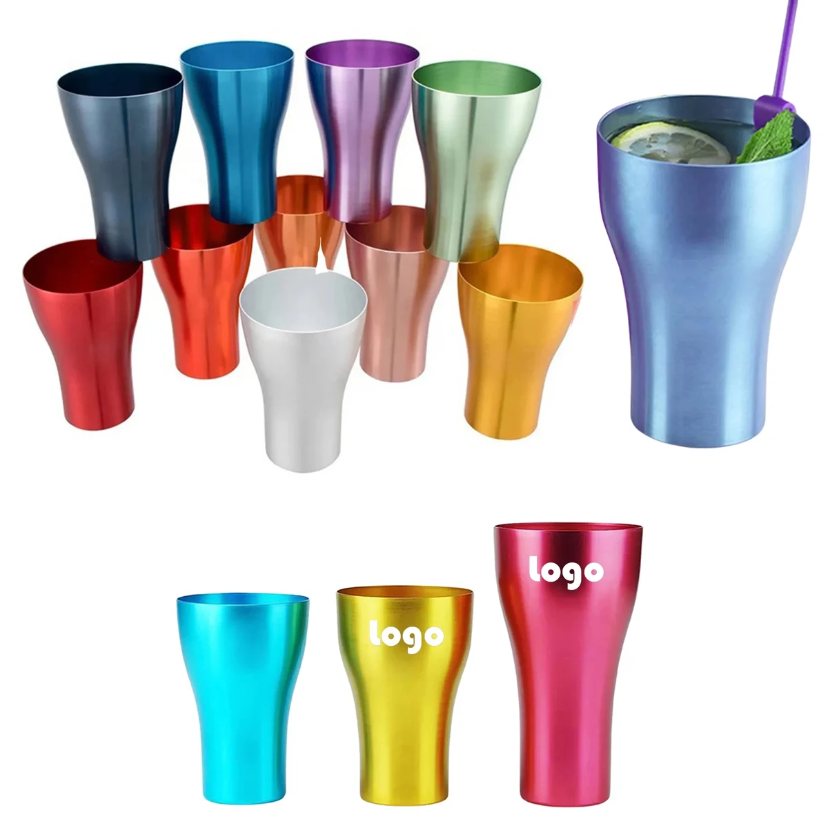 16oz Aluminum Cups Reusable for Party Supplies Drinks Stacka 1