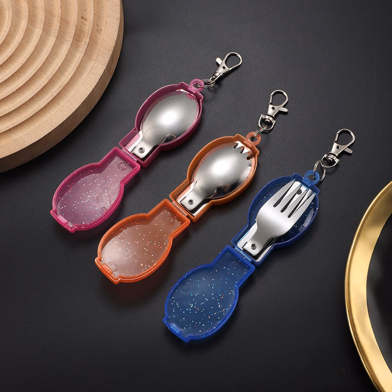 Foldable Fork / Spoon Set with Plastic Storage Case