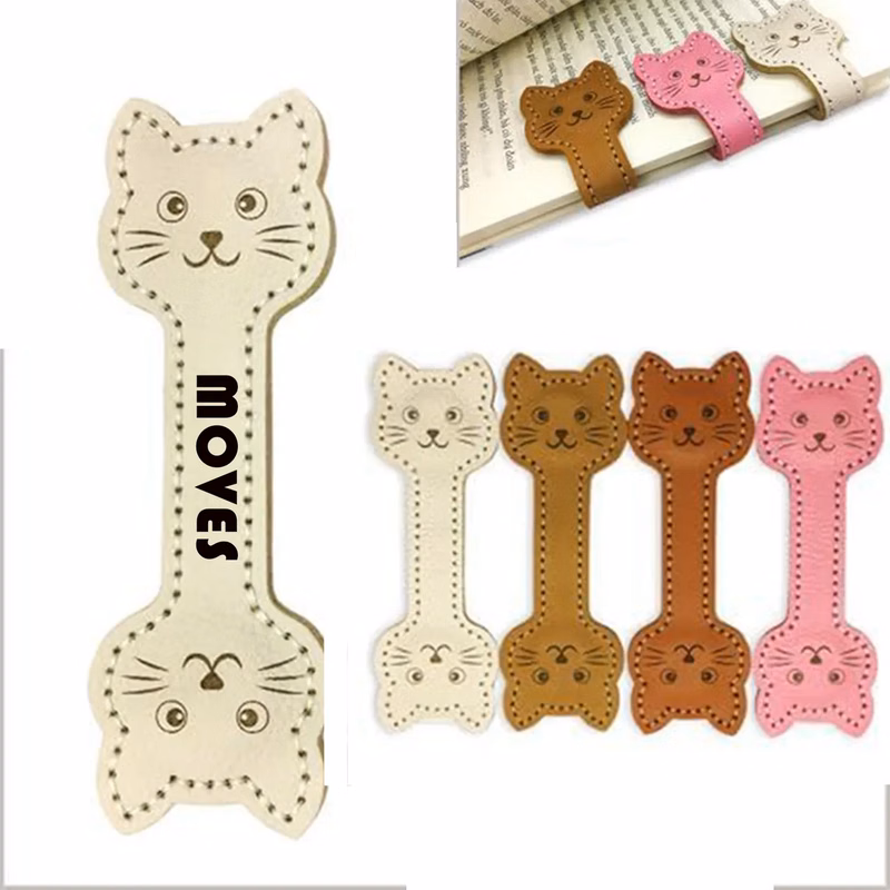 Cat PU Leather Magnetic Bookmark
